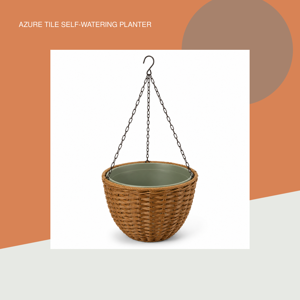 Azure Tile Self-Watering Planter