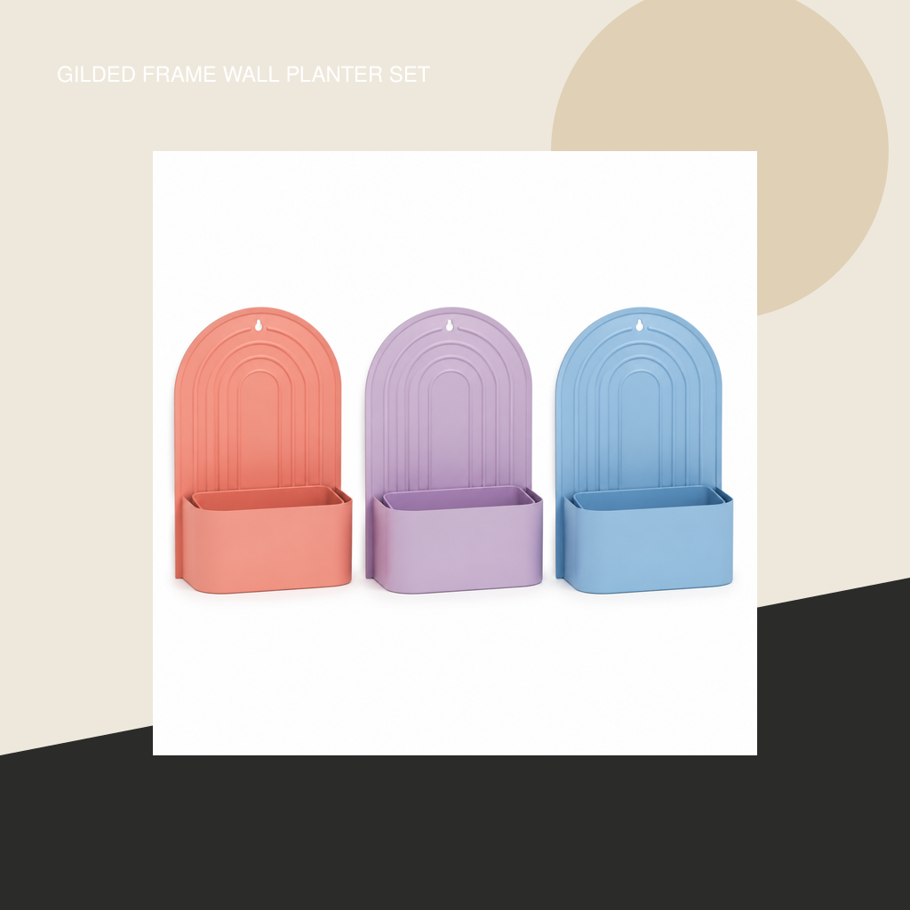 Gilded Frame Wall Planter Set