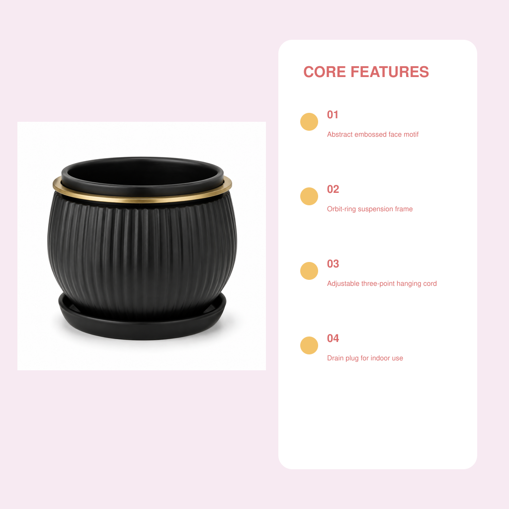 Orbit Face Hanging Planter