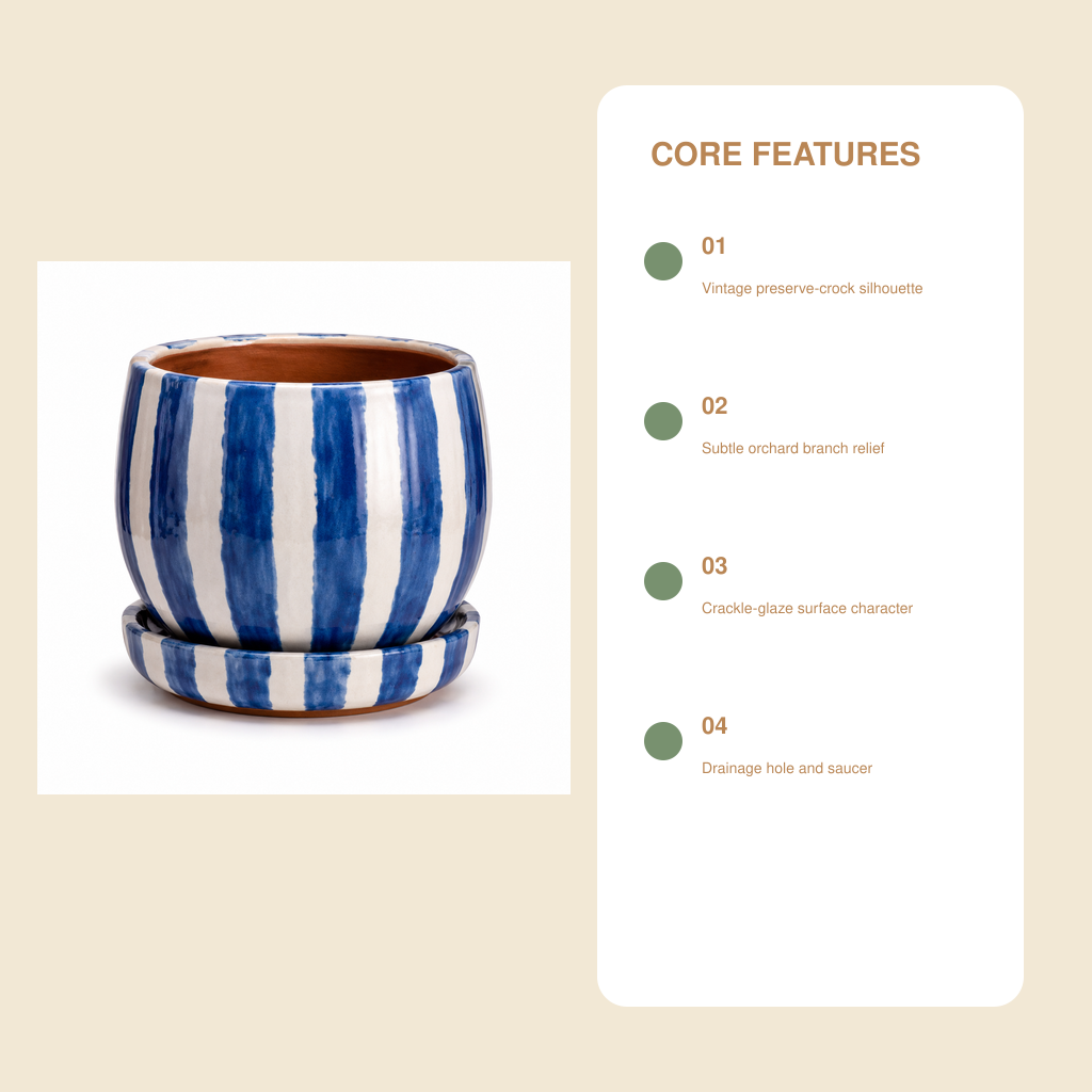 Orchard Crock Tabletop Planter