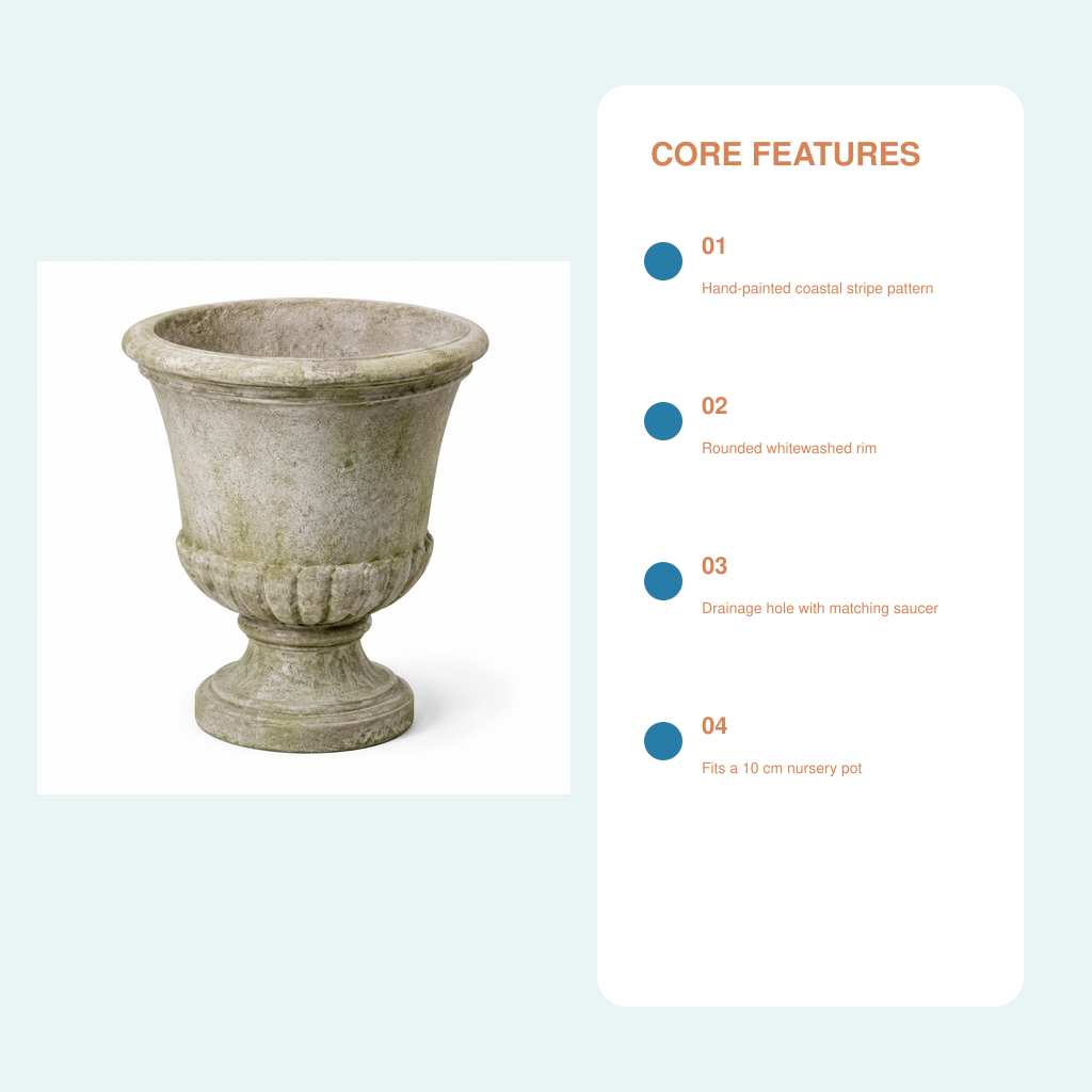 Santorini Stripe Tabletop Pot
